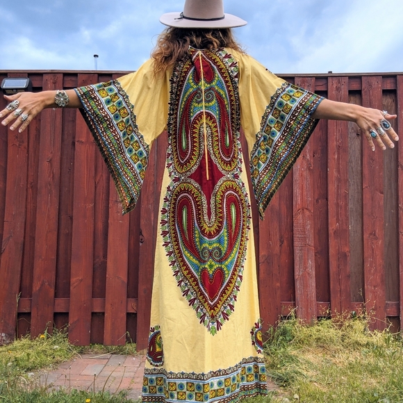 70s bell sleeve kaftan - Picture 3 of 4